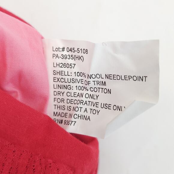 Christmas Stocking Snowman Needlepoint Wool Red Stuffer Holiday Mantel Decor 20" - Picture 7 of 9